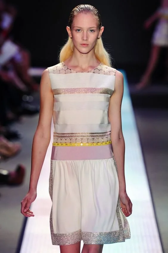 Giambattista Valli Metallic Patchwork Jacquard Dress