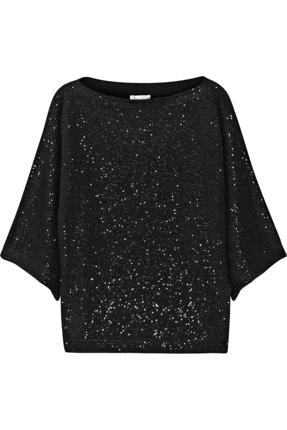 Oscar de la Renta Sequined Cotton-Blend Sweater in Black