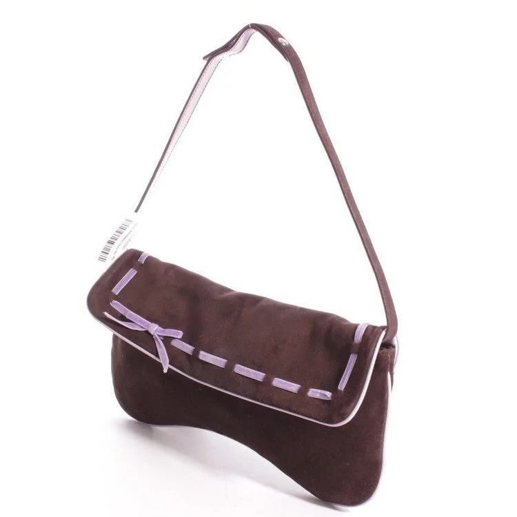 Miu Miu Bow Accents Flap Clutch in Purple Suede