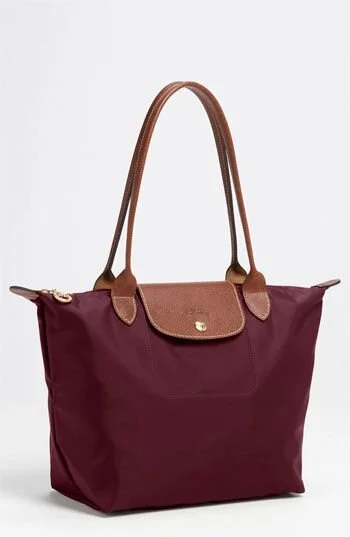 Longchamp Le Pliage Large Top Handle Bag in Burgundy