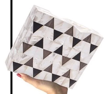 Nathalie Trad Square Clutch in Mother of Pearl
