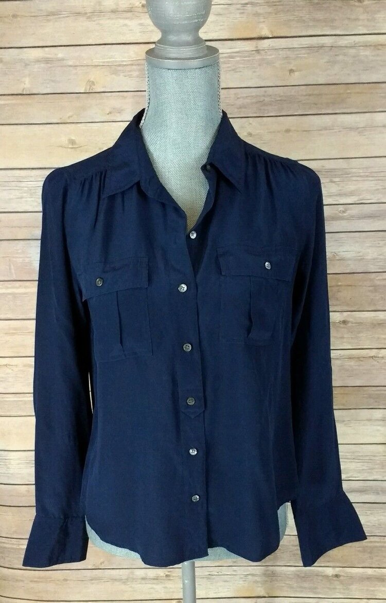 J.Crew Blythe Blouse in Navy — UFO No More