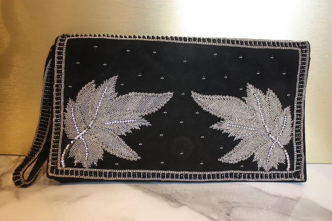 Paul &amp; Joe Beaded Suede Clutch in Black
