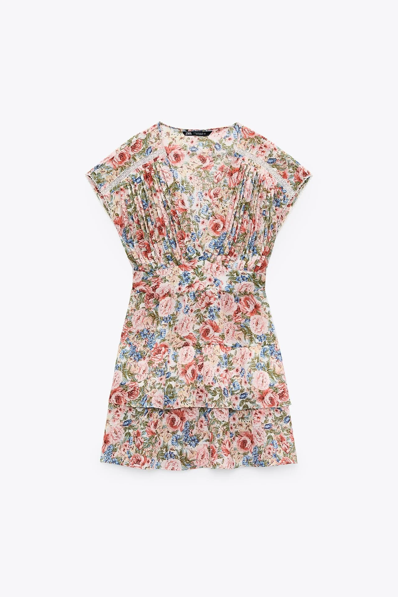 Zara Floral Print Mini Dress in Multicolor