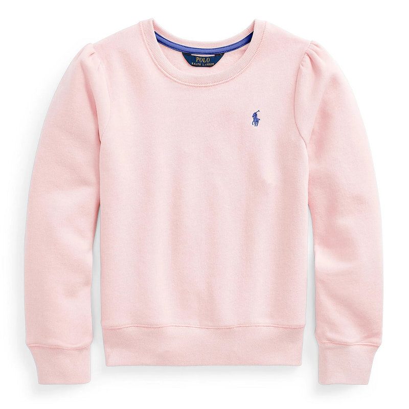 Polo Ralph Lauren Girls Cotton-Blend-Fleece Sweatshirt in Pink.jpg