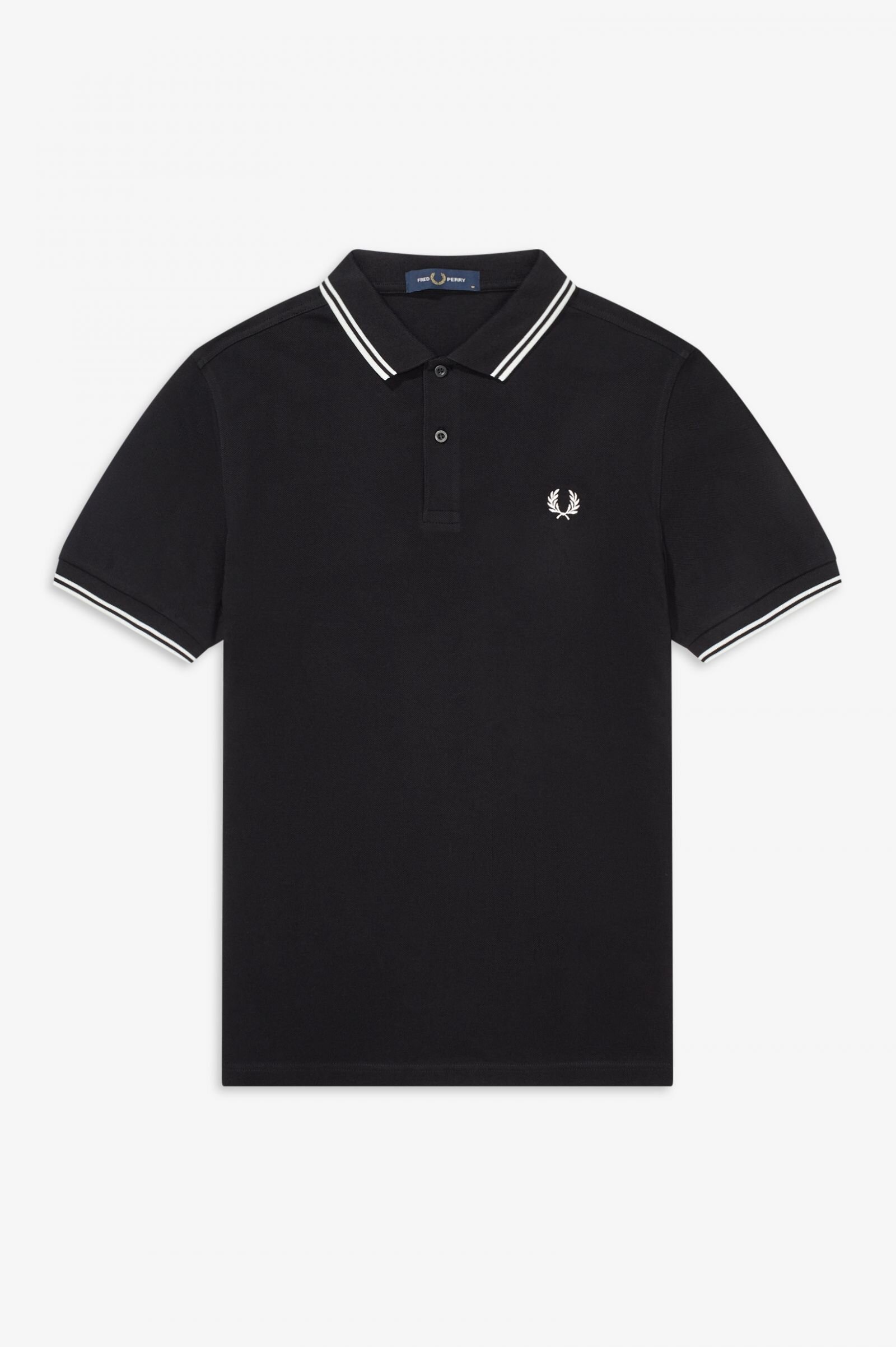 Fred Perry Twin Tipped Regular Fit Polo Shirt in Black — UFO No More