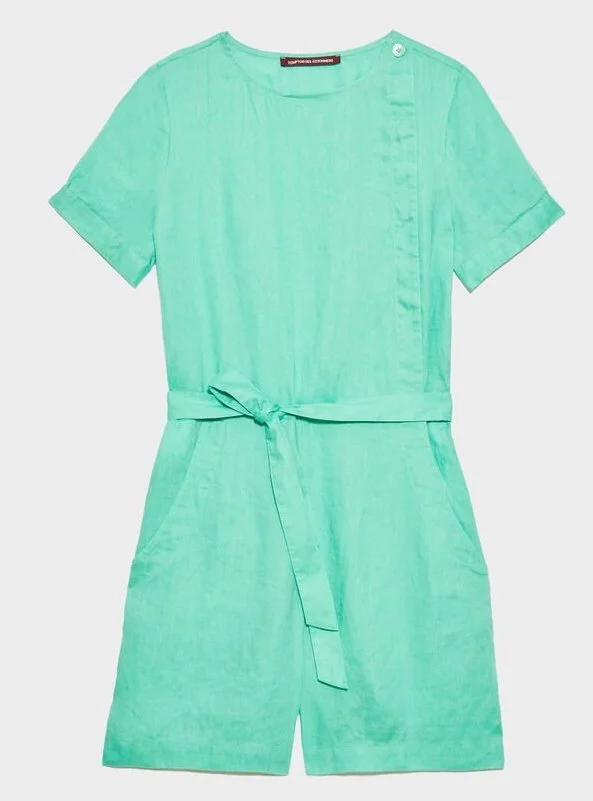 Comptoir des Cotonniers Lariona Linen Playsuit in Jade Cream