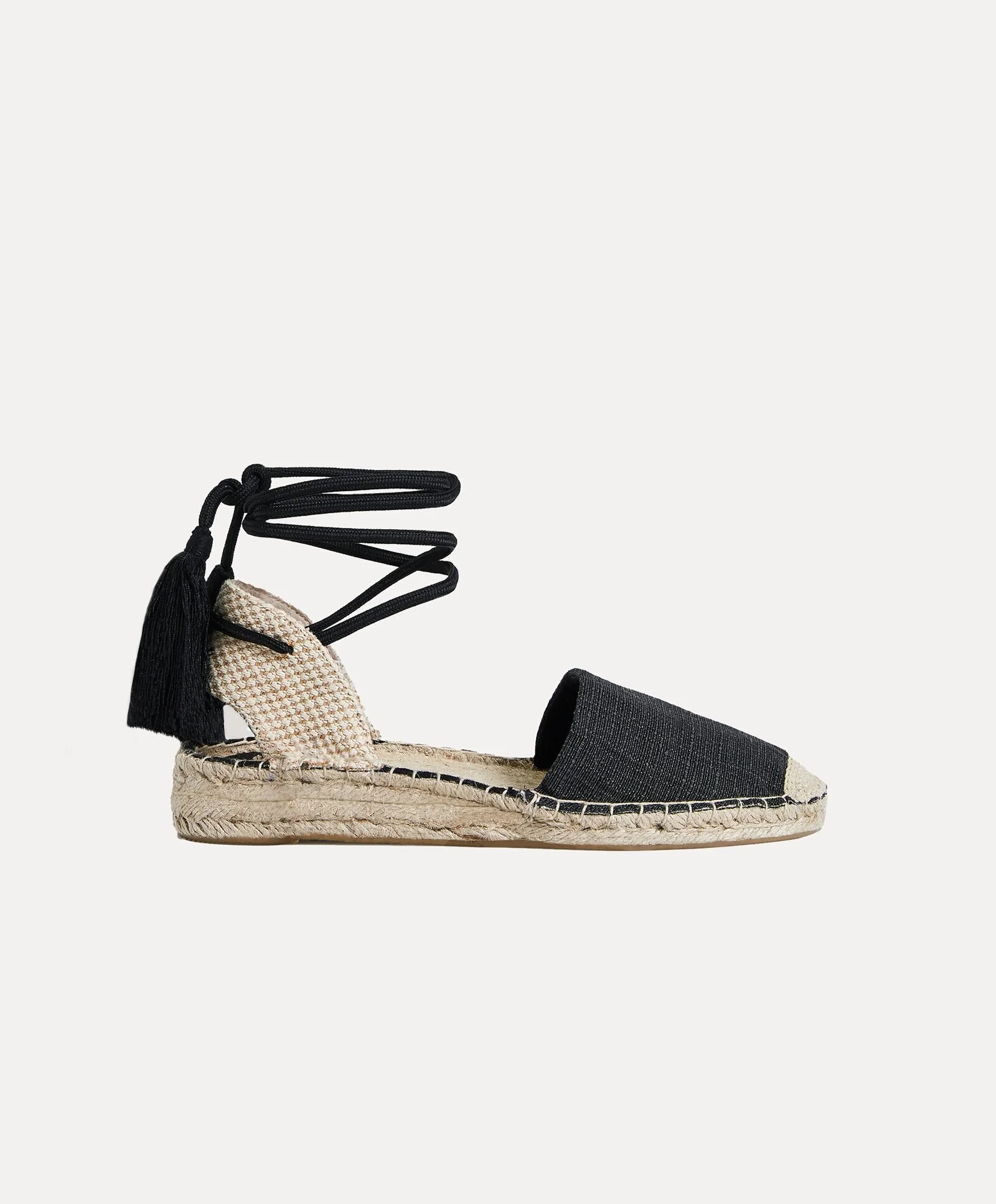 Oysho Fabric Espadrilles in Black