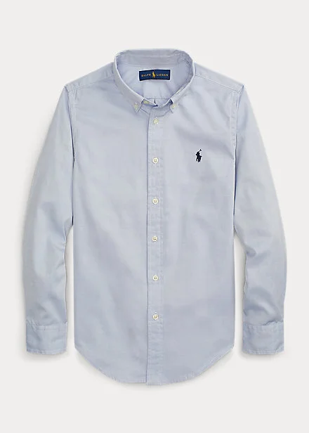 Ralph Lauren Boy Custom Fit Oxford Shirt in Blue
