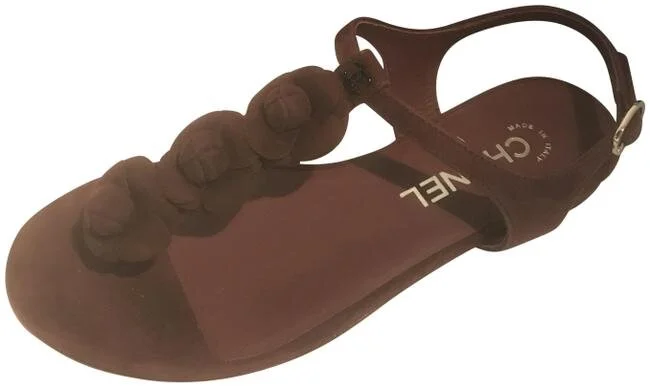 Chanel Camellia Flower T-Strap Sandals