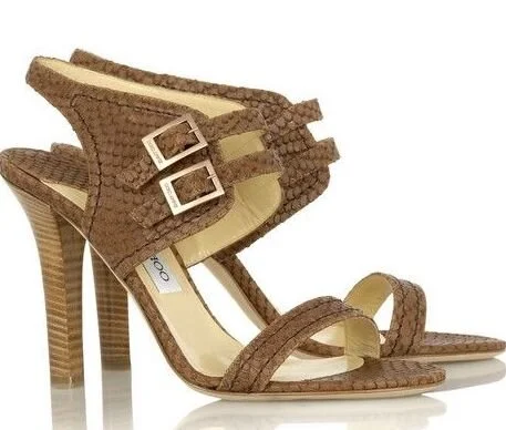 Jimmy Choo Buckled Straps Sandals in Brown