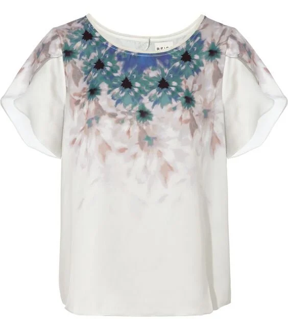Reiss Cindy Top in Soft Grey