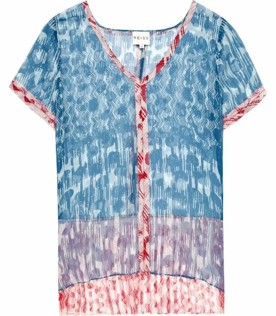 Reiss Mable Top in Aqua