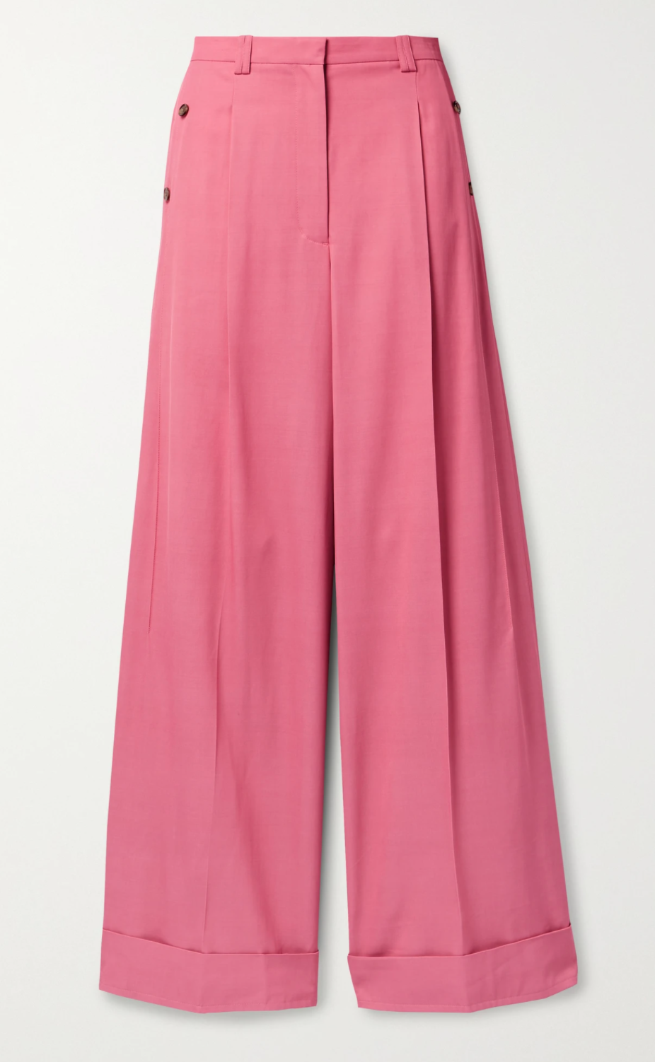 3.1 Phillip Lim Flou Pleated Twill Wide-Leg Trousers in Pink