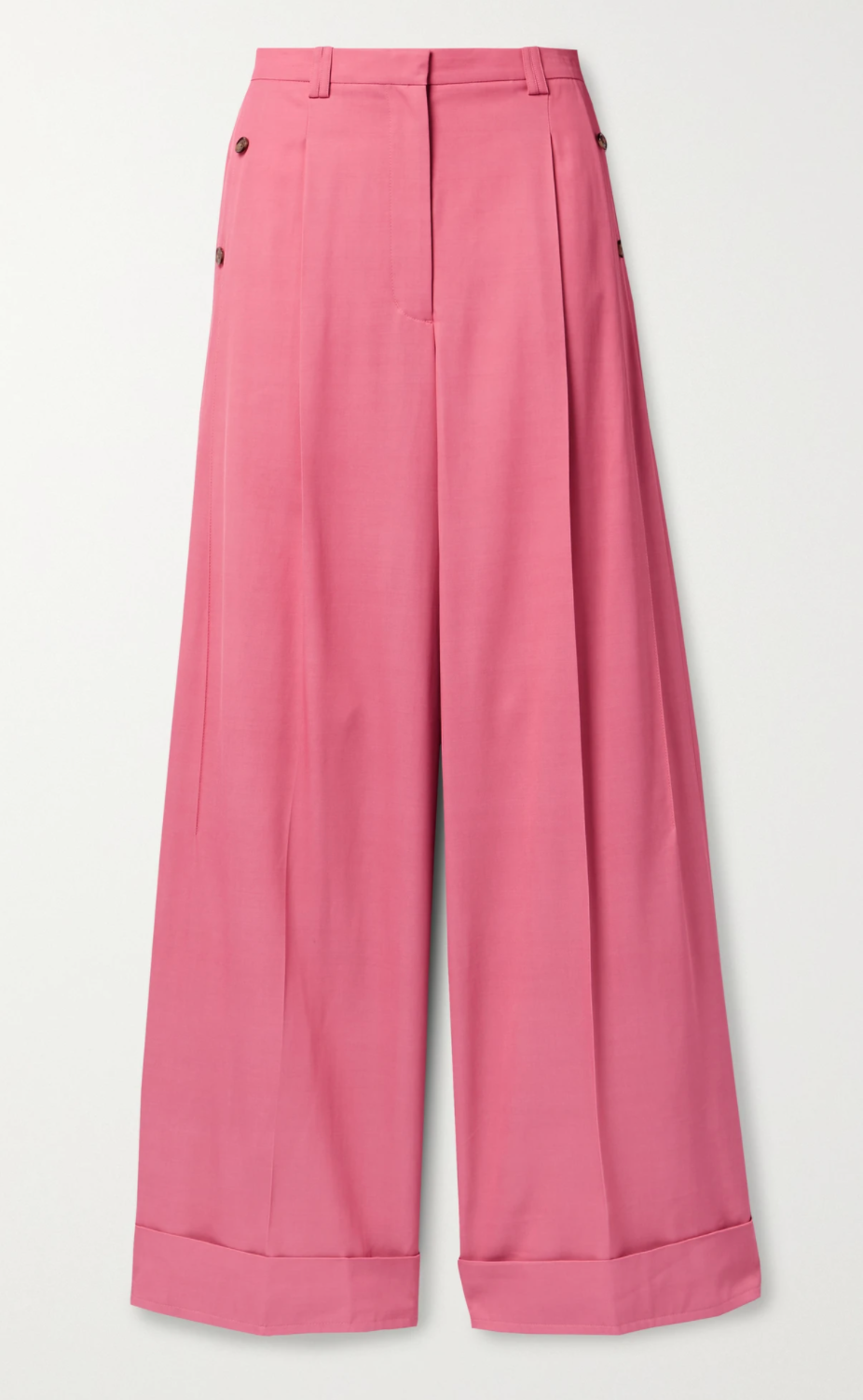 3.1 Phillip Lim Flou Pleated Twill Wide-Leg Trousers in Pink — UFO No More