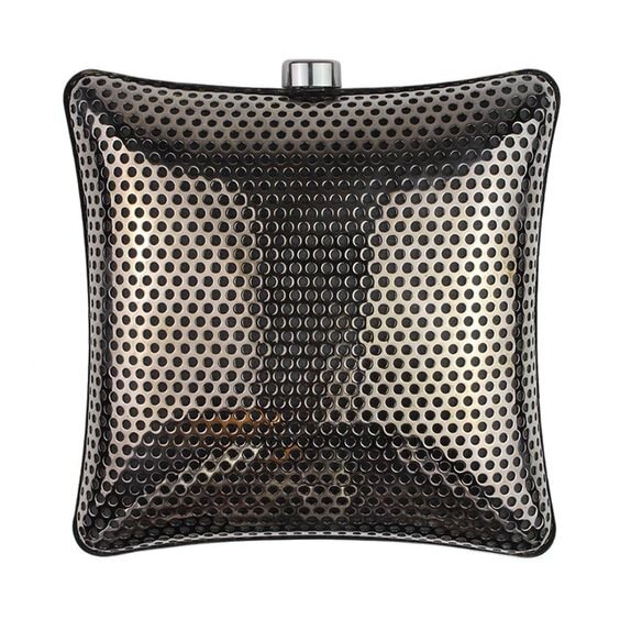 Stella McCartney Perforated Box Clutch in Black:White.jpg