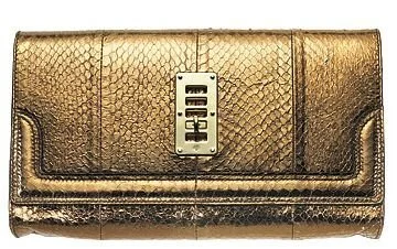 Mulberry Maggie Clutch in Gold Snakeskin