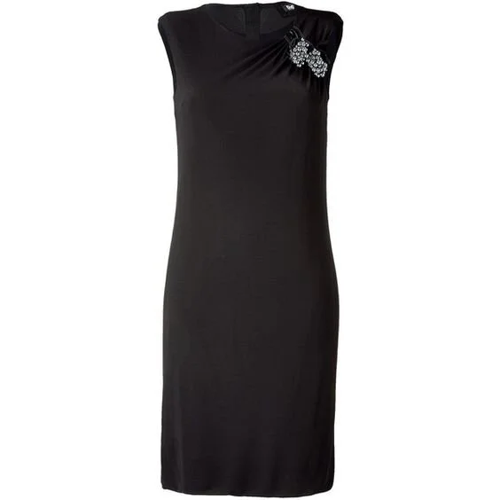 Dolce &amp; Gabbana Bead Embellished Shift Dress in Black