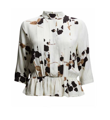 Ganni Ryder Peplum Blouse in White