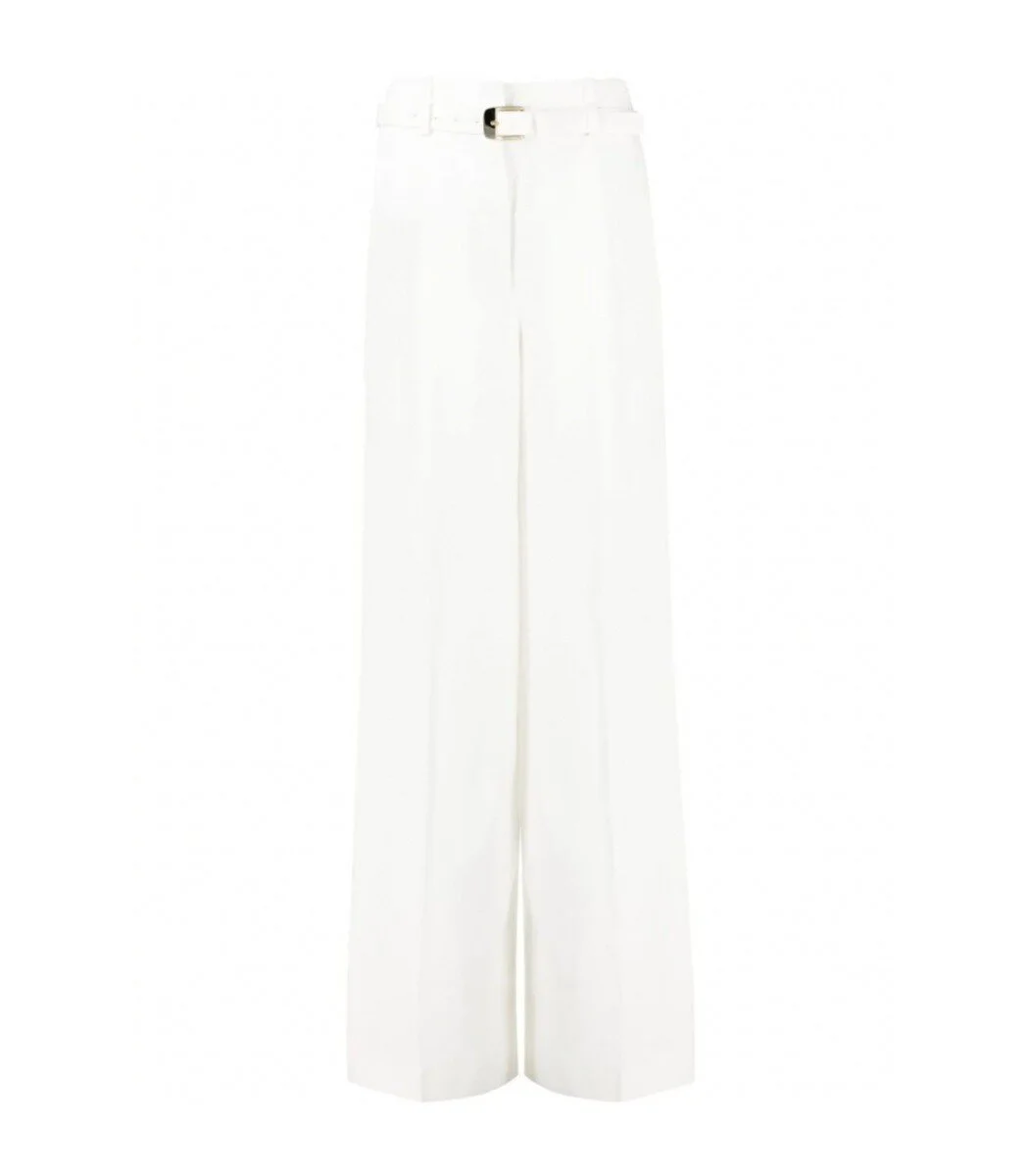 Proenza Schouler High Waisted Linen Wide-leg Pants In White
