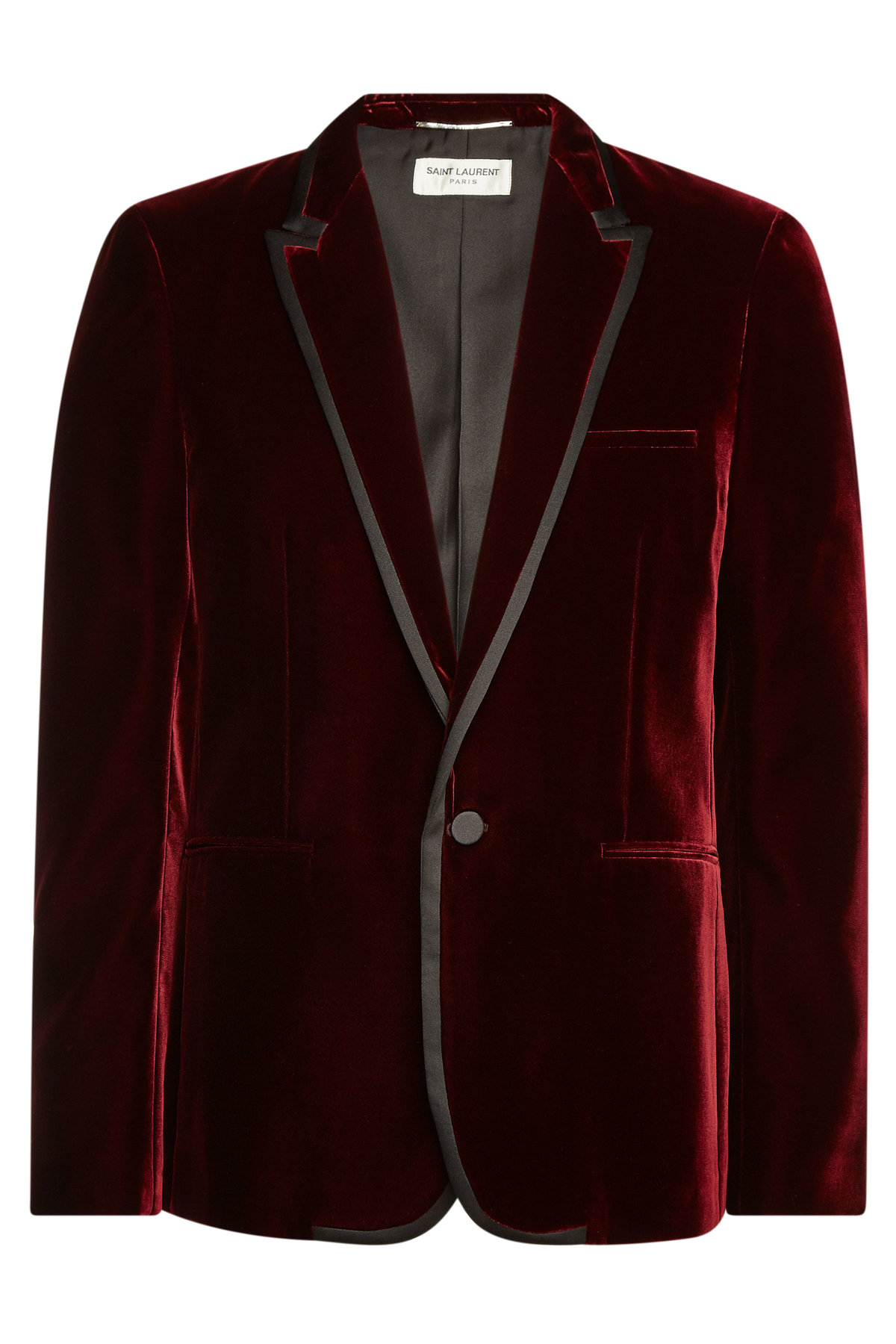 Saint Laurent Velvet Tailored Blazer In Red.png