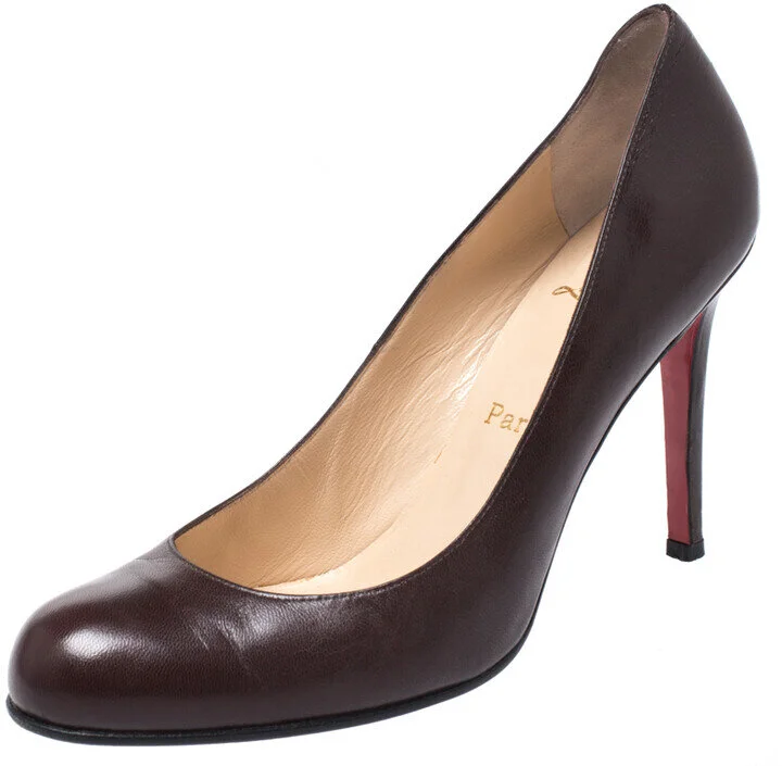Christian Louboutin Simple 85 Pumps in Brown Leather