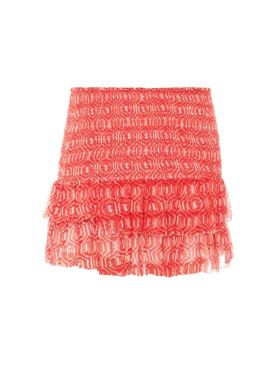 Étoile Isabel Marant Zelia Printed Mini Skirt in Red