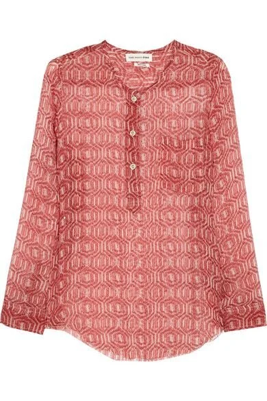 Étoile Isabel Marant Zino Printed Top in Red