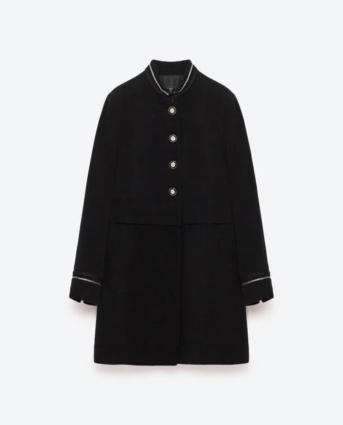 Zara Military Frock Coat in Black