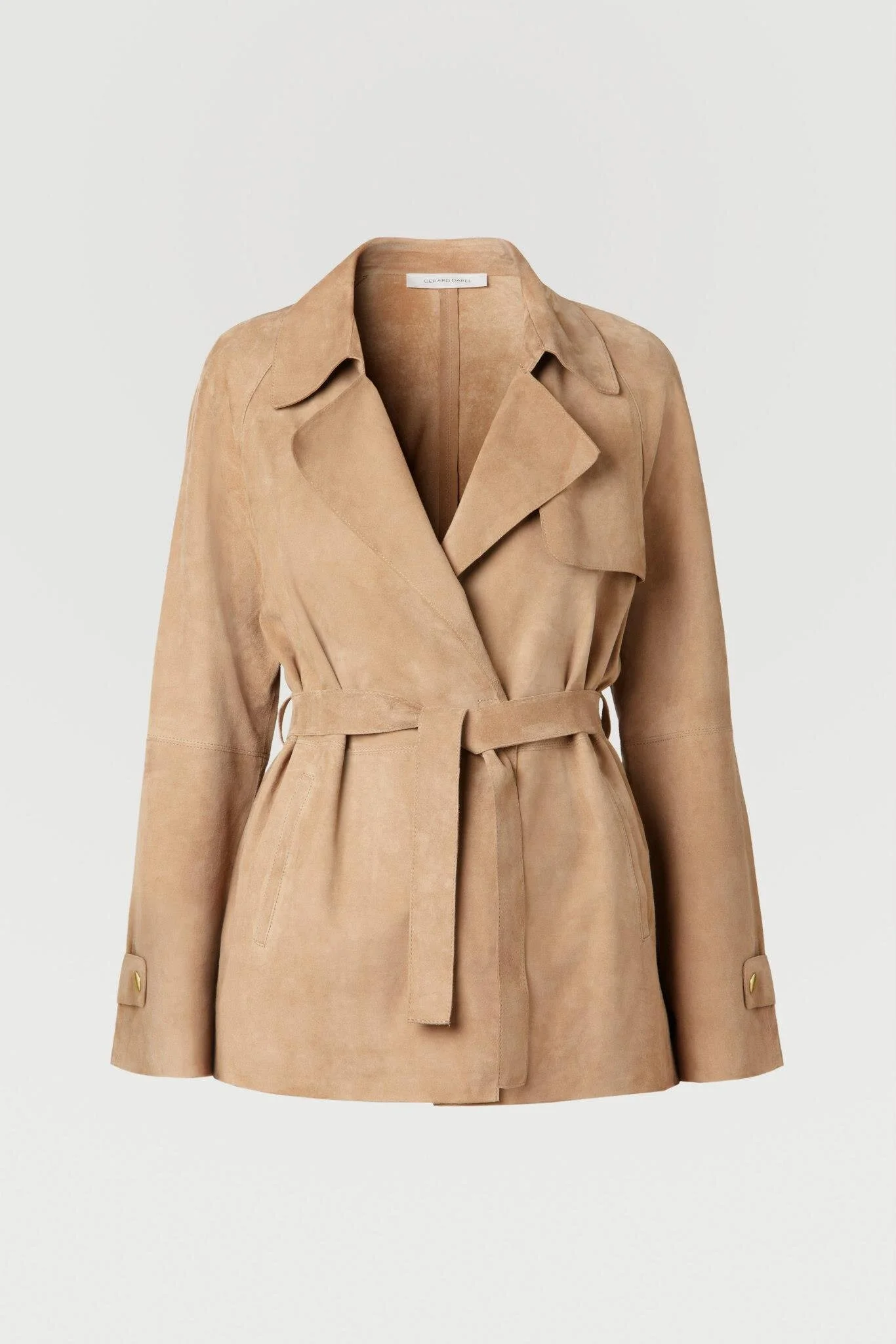 Gerard Darel Suede Short Trench Coat