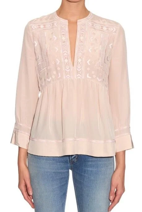Rebecca Taylor Geometric-Embroidered Blouse