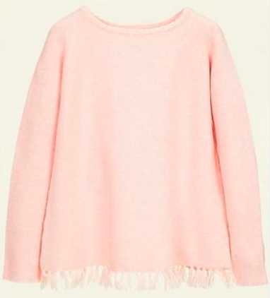 Buissonniere Fringed Knit Top in Pink.png