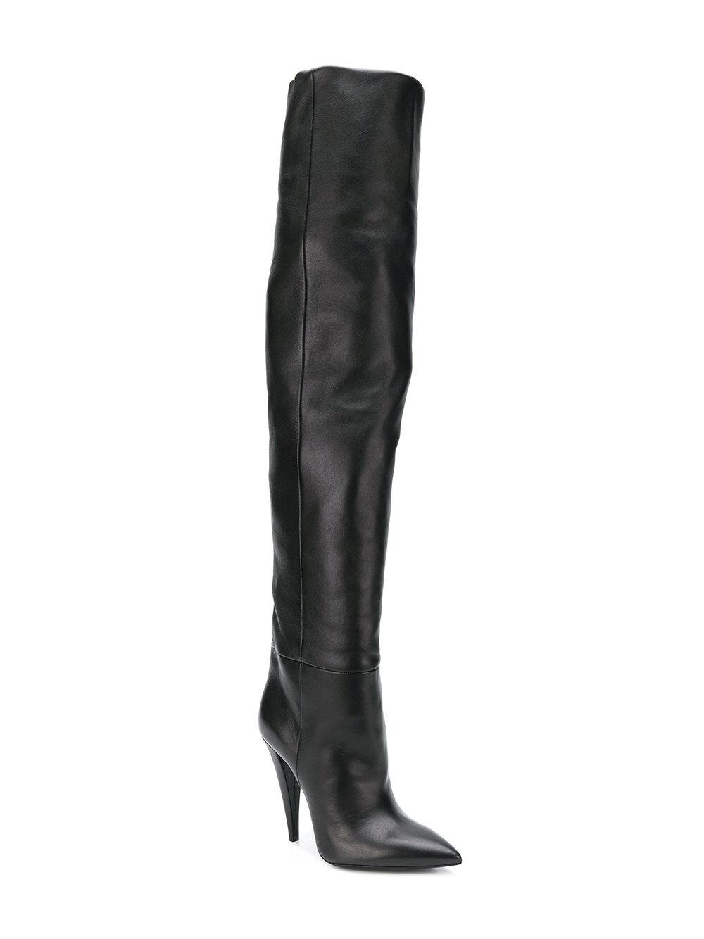 Saint Laurent Era Knee-High Slouchy Boots in Black Leather.jpg