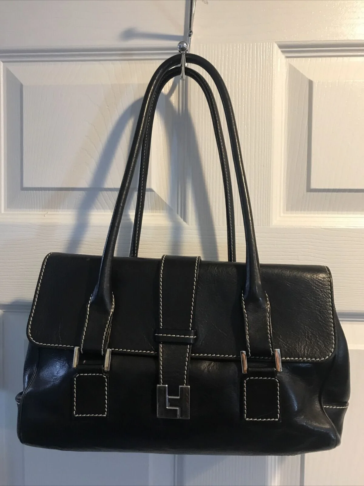 Lambertson Truex Leather Shoulder Bag in Black