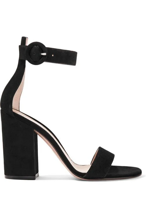 Gianvito Rossi Versilia 100 Sandals in Black Suede