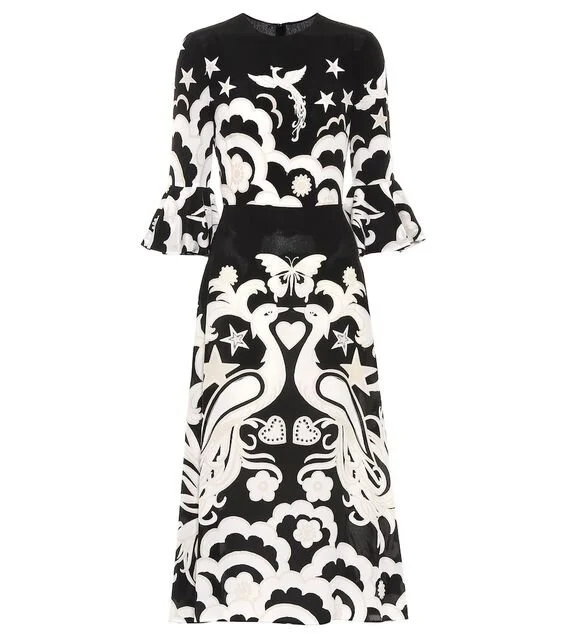 Valentino Graphic Midi Dress