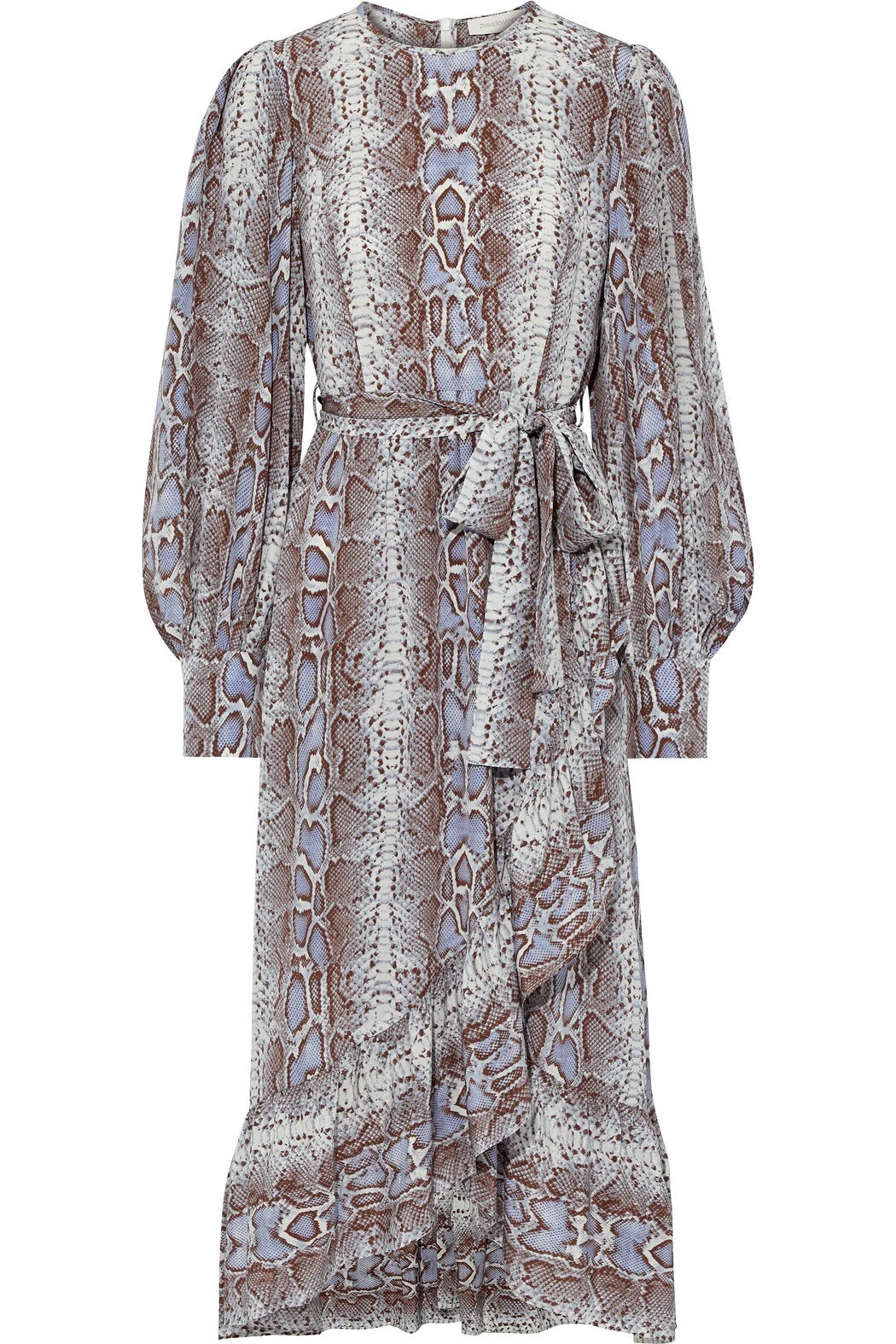 Zimmermann Wrap-Effect Snake-Print Midi Dress