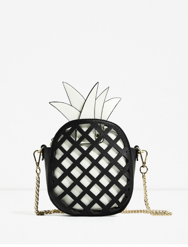 Zara Contrasting Pineapple Crossbody Bag