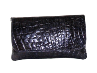 Carlend Copenhagen Vanessa Crocodile Clutch in Black