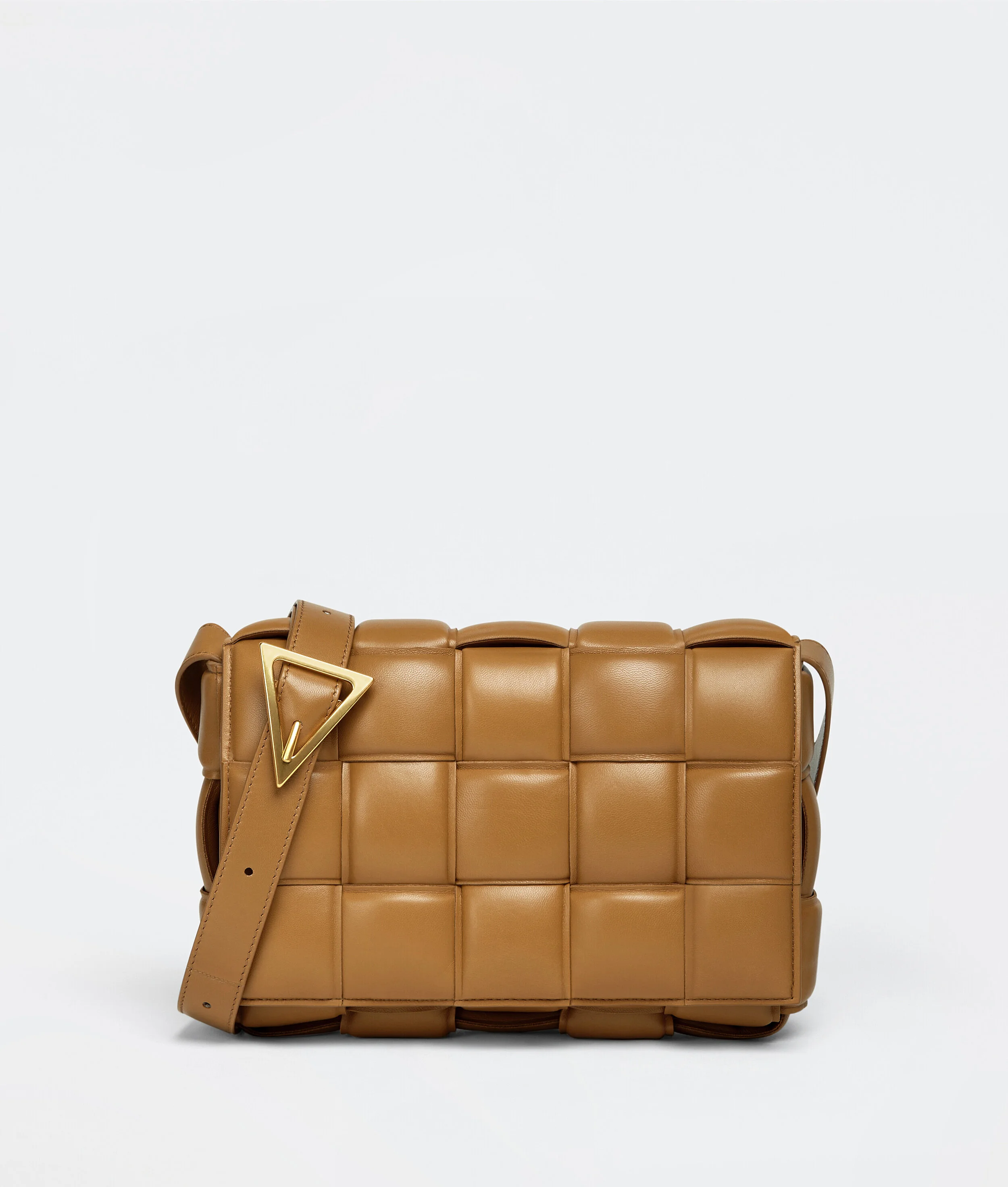 Bottega Veneta Padded Cassette Crossbody Bag in Caramel
