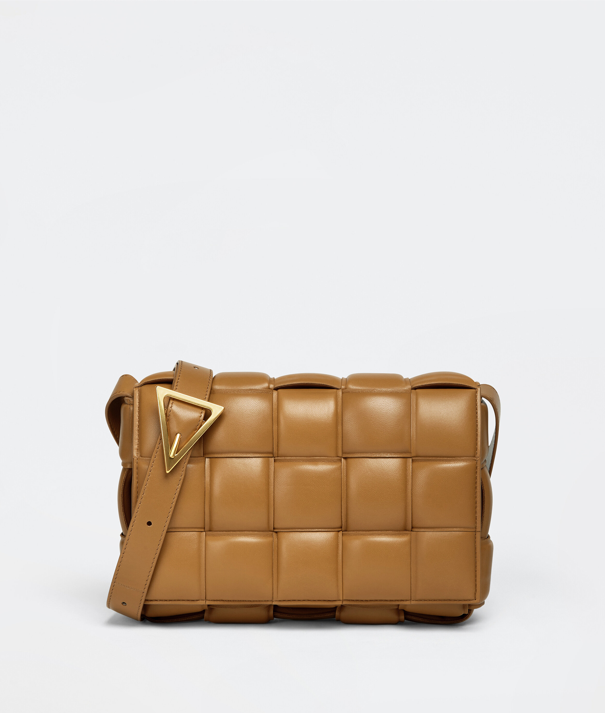 Bottega Veneta Padded Cassette Crossbody Bag in Caramel — UFO No More