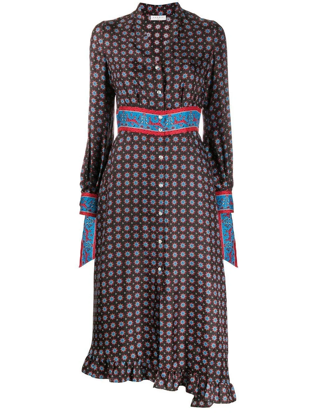 Sandro Catlyn Printed Midi Dress in Black