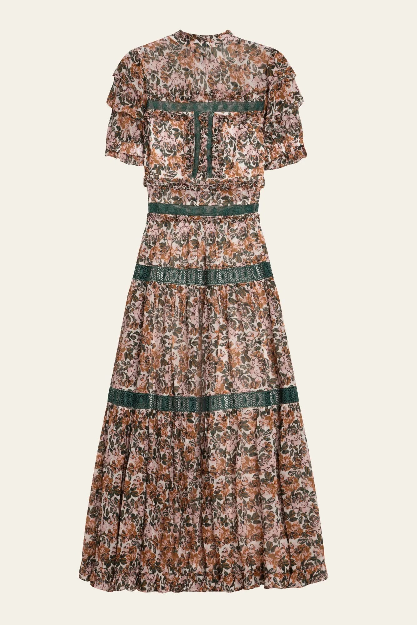 By Malina Iro Midi Dress in Fall Rose