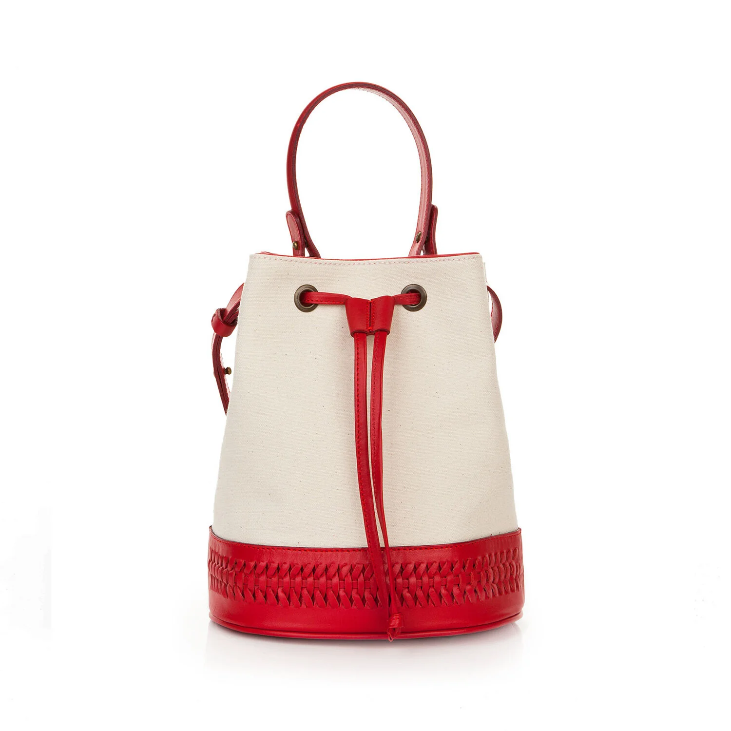 Grace Atelier Babette Classe Canvas Bag in Red Leather