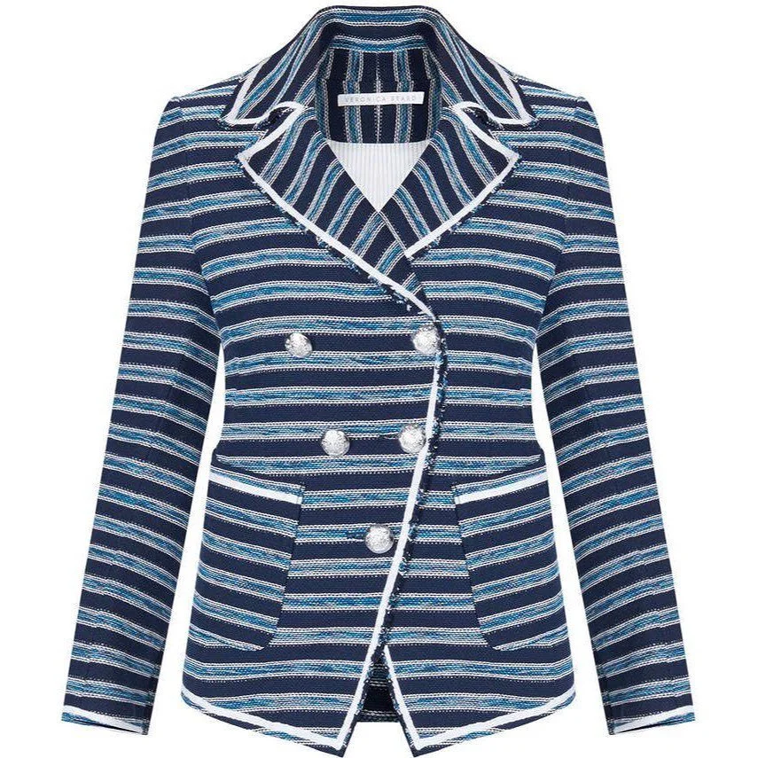 Veronica Beard Carroll Striped Blazer in Blue