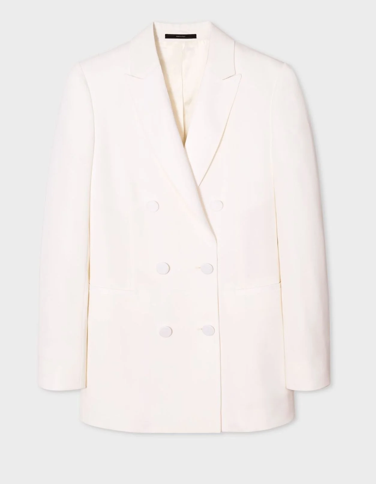 Paul Smith Double-Breasted Tuxedo Blazer in Ivory