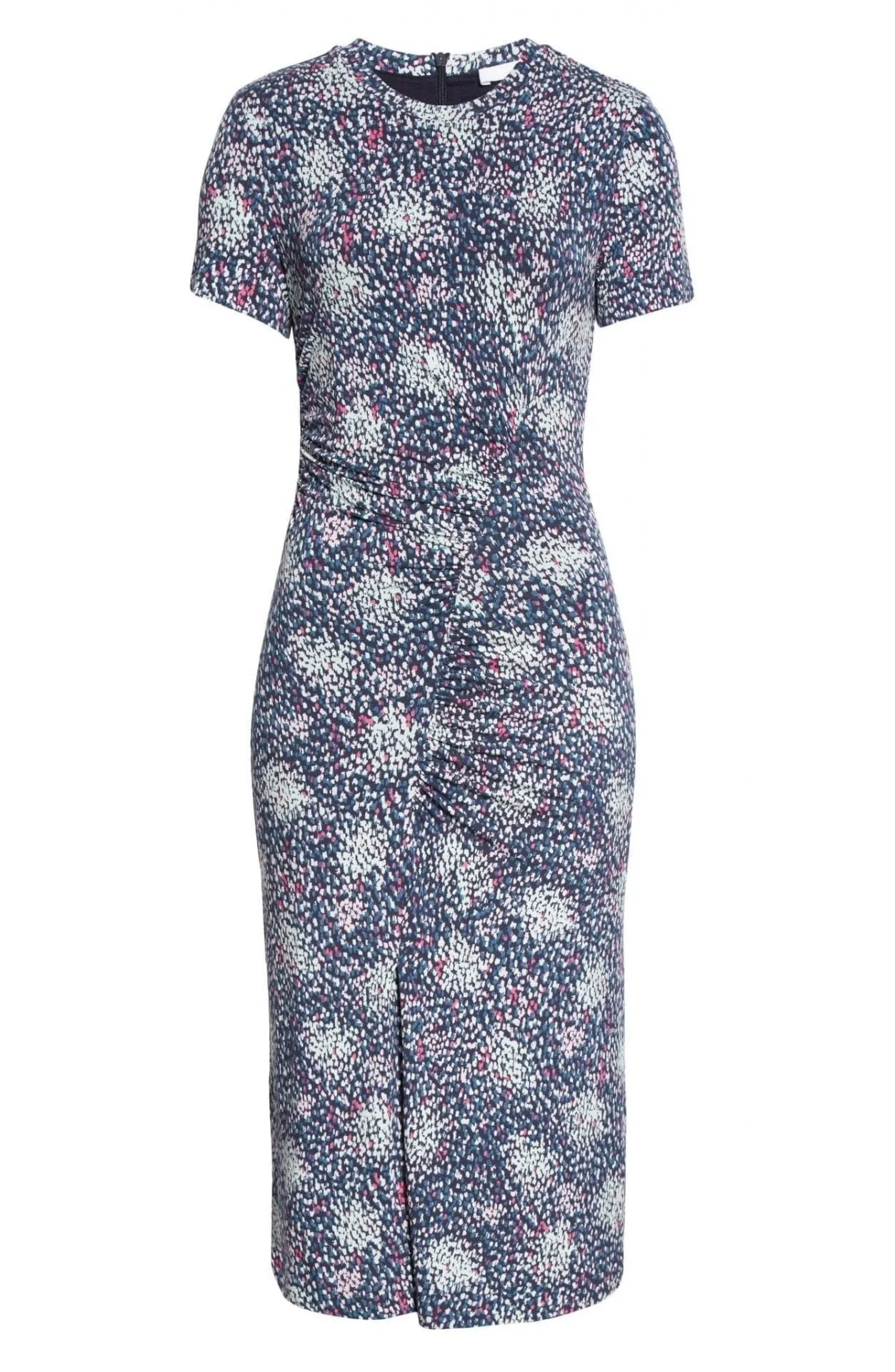 Hugo Boss Enice Confetti Print Ruched Jersey Dress