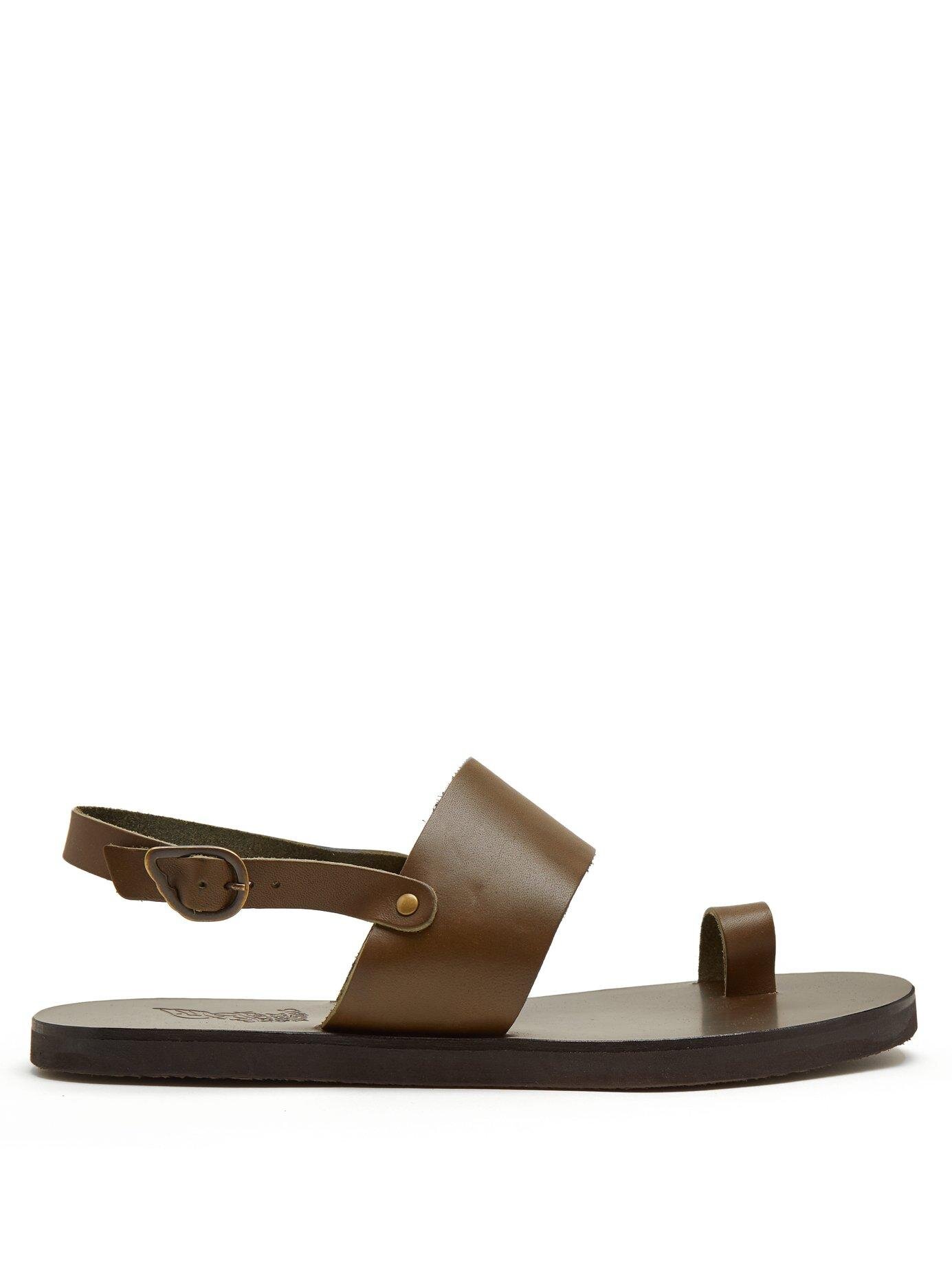 Ancient Greek Sandals Apteros Leather Slides in Brown for Men | Lyst  Australia