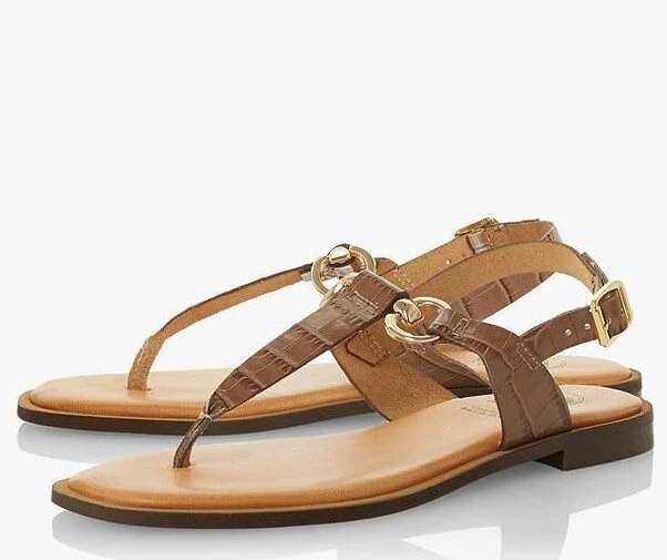Dune Lenore Saddle Trim Toe Post Sandals in Taupe