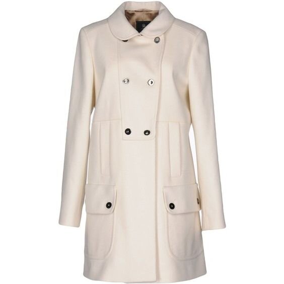 Fay Double Breasted Coat in White — UFO No More